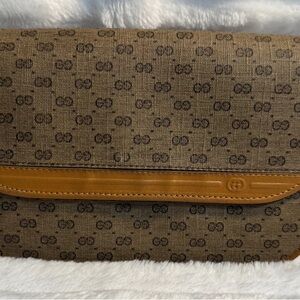 Gucci Coated Canvas and Tan Leather Belt Bag